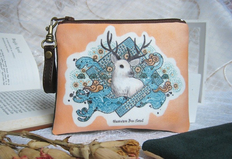 <Animals in the Secret Land> As the Deer coin purses ( big size) - Coin Purses - Polyester Orange