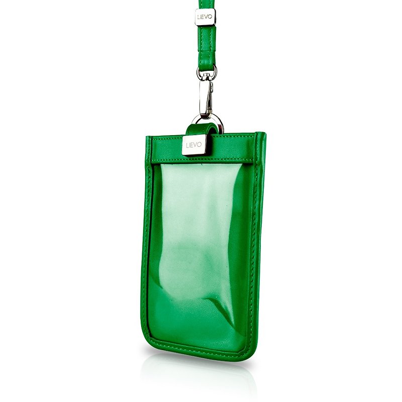 [LIEVO] TOUCH - Neck-mounted leather phone case_Forest Green 5.1 - เคส/ซองมือถือ - หนังแท้ สีเขียว