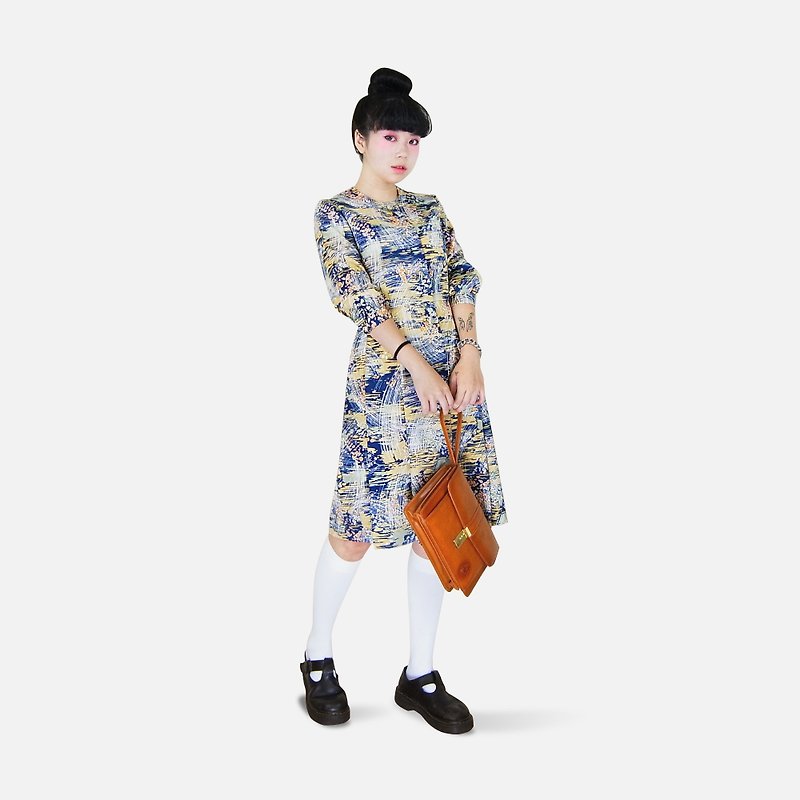 A‧PRANK: DOLLY :: VINTAGE retro with Japanese wind cloth flowers vintage dress - ชุดเดรส - ผ้าฝ้าย/ผ้าลินิน หลากหลายสี
