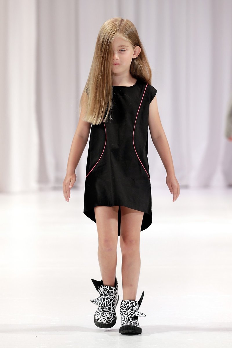 [Nordic children's clothing] Danish organic cotton girl dress 6 to 10 years old black - Kids' Dresses - Cotton & Hemp Black