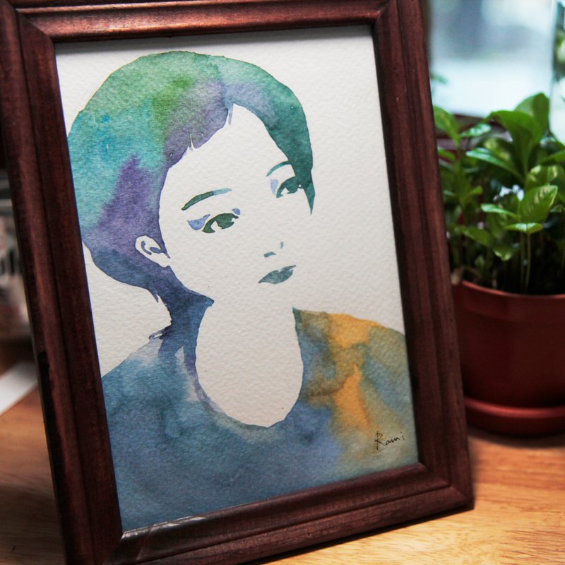 Style watercolor rendering portrait custom painting (without box) - ภาพวาดบุคคล - กระดาษ 