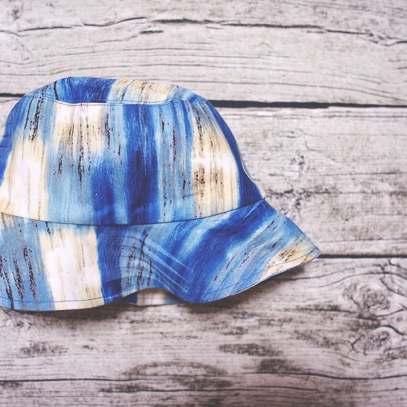 海洋風洗舊木 - 帽子 - 棉．麻 藍色