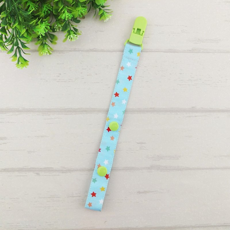 Sky blue little stars. 2-stage length manual pacifier chain (for vanilla nipples) - Baby Bottles & Pacifiers - Cotton & Hemp Blue