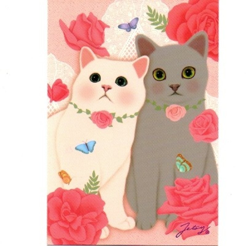 JETOY, Choo Choo sweet cat postcard second generation _Romantic (J1407136) - การ์ด/โปสการ์ด - กระดาษ หลากหลายสี