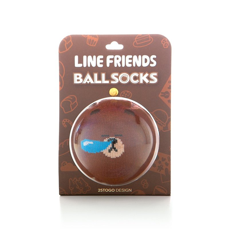 LINE FRIENDS socks _ Xiong snore - ถุงเท้า - วัสดุอื่นๆ สีนำ้ตาล