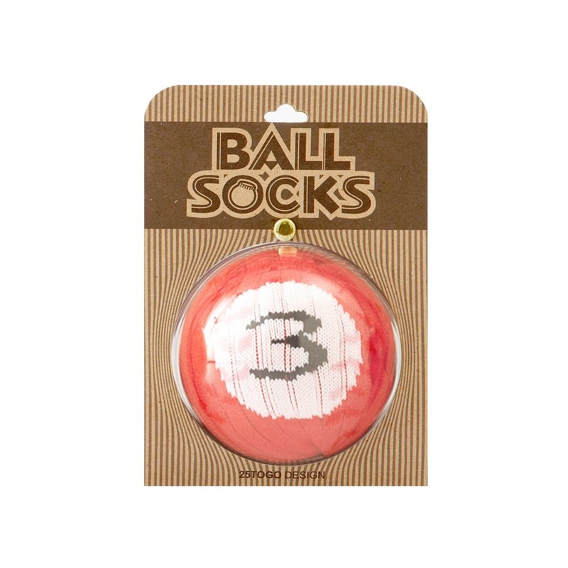 POOL BALL SOCKS ビリヤードソックス 3号ボール - 靴下・ソックス - コットン・麻 レッド