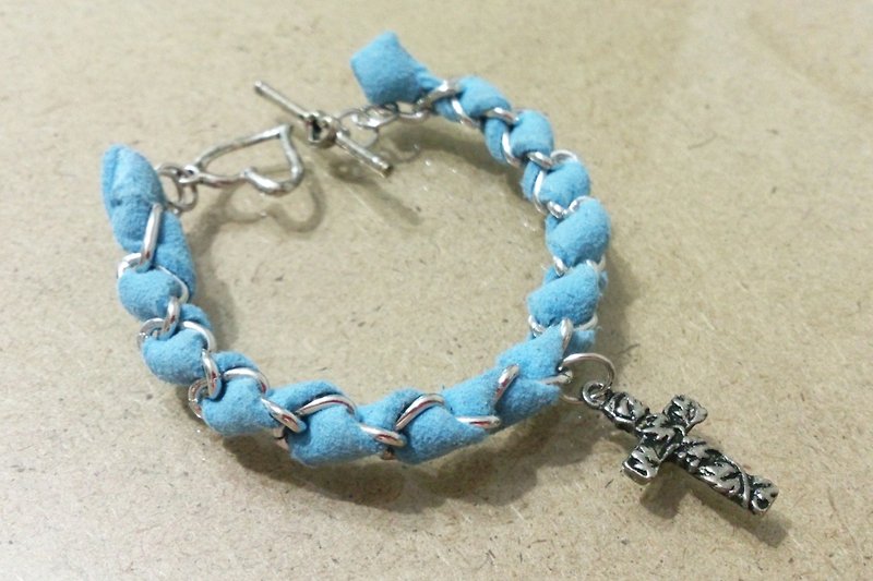 Imitation Suede Retro Bracelet ~ Everyday Water Blue - Bracelets - Other Materials Blue