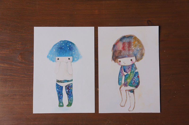 Cosmic girl postcard - Cards & Postcards - Other Materials 