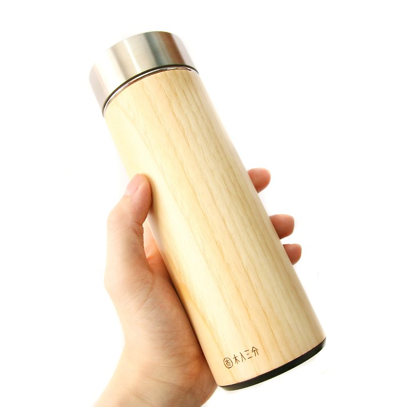 汋飲保溫瓶。栓木  330ML       保溫、保冷12H - 水壺/水瓶 - 木頭 金色
