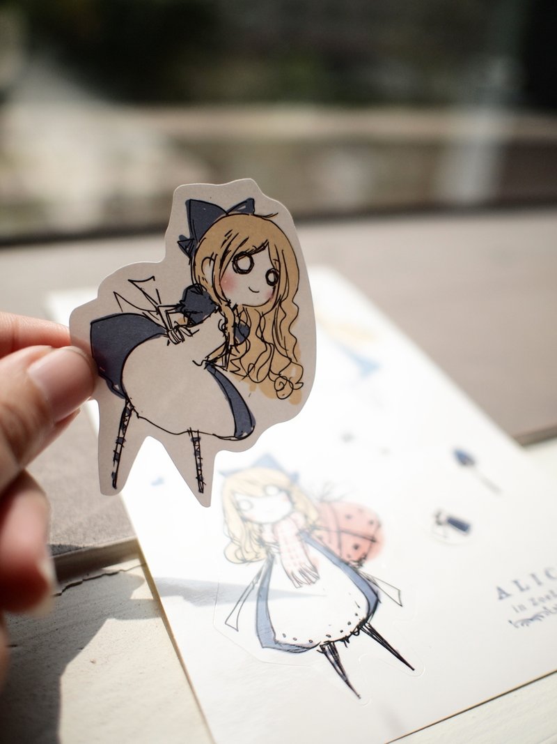 ZoeL*Alice illustration*styling stickers. Alice protagonist model* MIT (original pattern) - สติกเกอร์ - กระดาษ สีน้ำเงิน