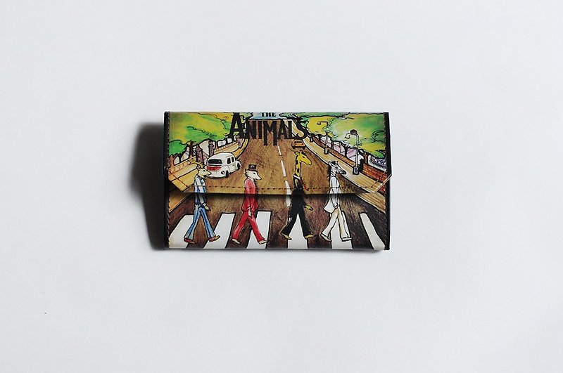 Handmade Paper Purse -  The Beatles - กระเป๋าใส่เหรียญ - กระดาษ สีนำ้ตาล