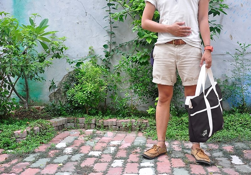 Pure Travel Go-Shoulder Bag / Crossbody Bag / Canvas Bag-Black - Messenger Bags & Sling Bags - Other Materials Black