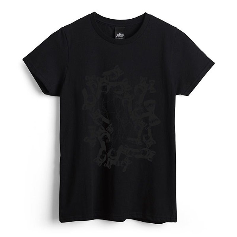Ailuropoda イ zu ri - Black - Women's T-Shirt - เสื้อยืดผู้หญิง - ผ้าฝ้าย/ผ้าลินิน สีดำ
