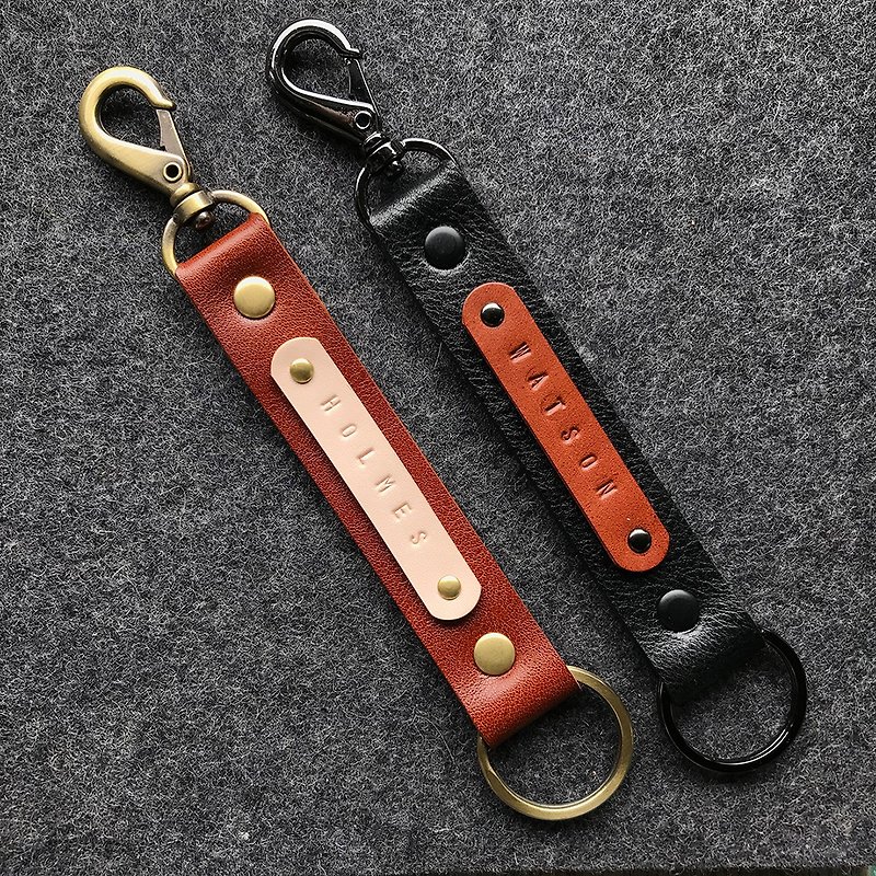 Holmes Leather Keychain/Pendant/ - Caramel/Vinyl - Keychains - Genuine Leather Brown