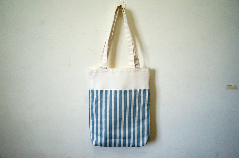 Striped Wen Qing style shoulder bag / bag - Messenger Bags & Sling Bags - Other Materials White