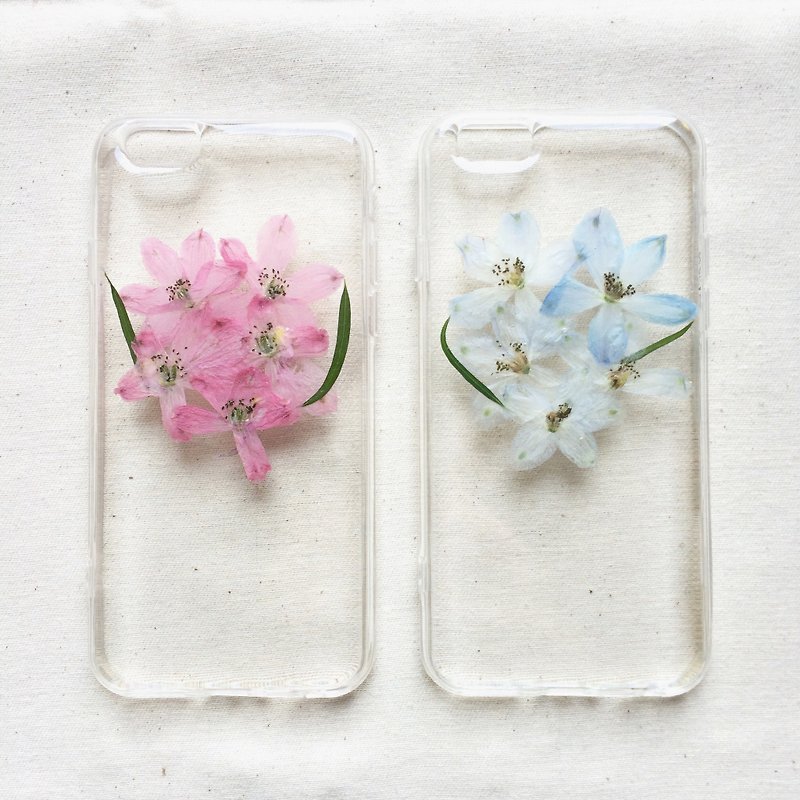 [Series] flower iPhone case. The time pink / blue delphinium phone shell iPhone5 / 5s / 6 / 6s - อื่นๆ - วัสดุอื่นๆ 