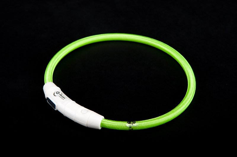 【MYZOO】Nightwalker LED寵物項圈/尺寸M - 貓狗頸圈/牽繩 - 塑膠 綠色