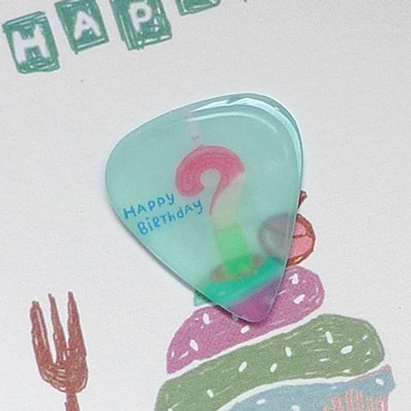 FaMa's Pick Guitar Clip Happy Birthday Postcard Combination - Cards & Postcards - Resin Yellow