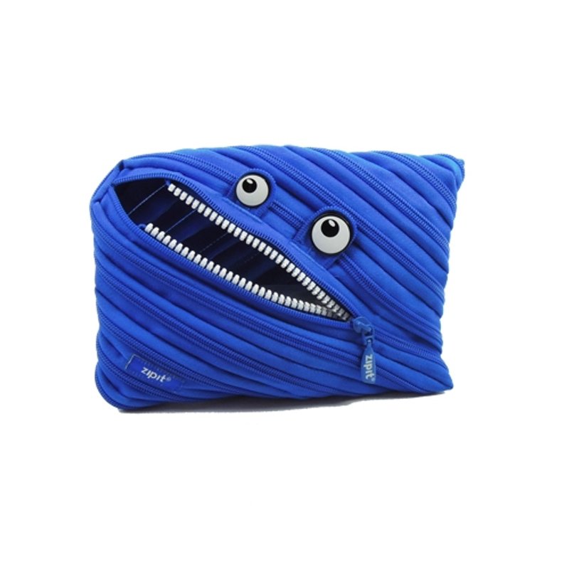 Zipit 怪獸拉鍊包(大)-寶藍 - 化妝包/收納袋 - 其他材質 藍色