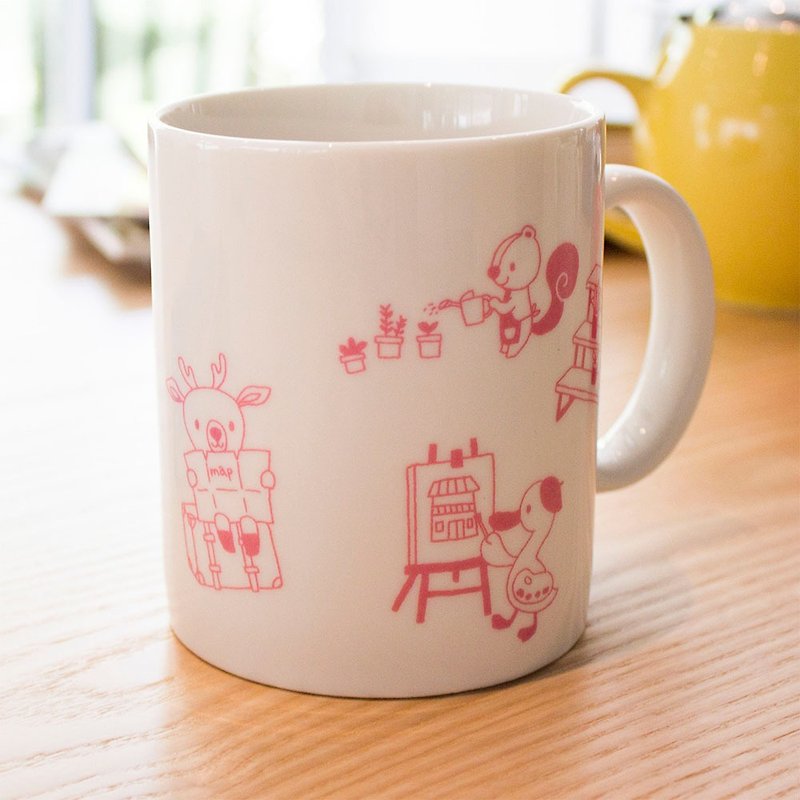 【LimTe】大馬克杯 : 粉紅早晨 - 咖啡杯/馬克杯 - 瓷 粉紅色