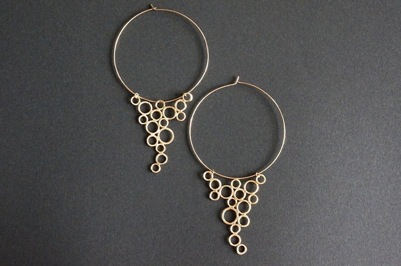【14KGF】Hoop Earrings,16KGP Mat Gold "Bubble Drop" - ピアス・イヤリング - 金属 ゴールド