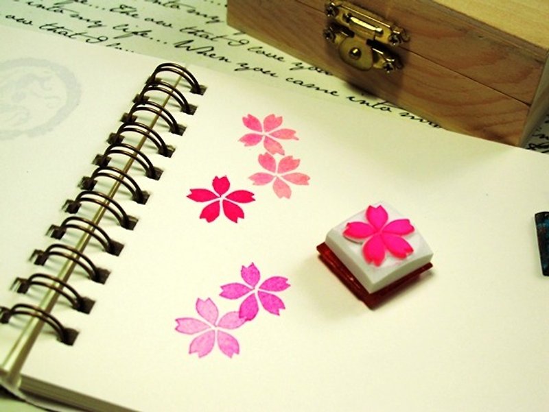Apu Handmade Stamp All-match Small Cherry Blossom Stamp Type A Pocket Stamp - ตราปั๊ม/สแตมป์/หมึก - ยาง 