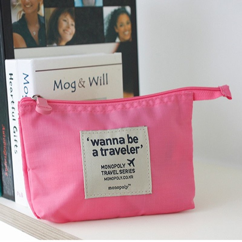 Travel Grid Universal Package V1-S-Peach Powder (3 Storage Mezzanine), MPL26453 - Clutch Bags - Plastic Pink