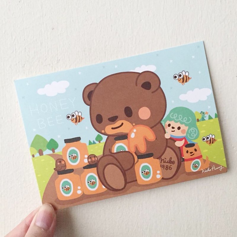 Bear Spokesman Postcard - การ์ด/โปสการ์ด - กระดาษ สีนำ้ตาล