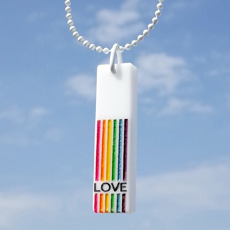 Handmade Gay Pride Rainbow and LOVE Acrylic Pendant LGBT - สร้อยคอ - อะคริลิค หลากหลายสี