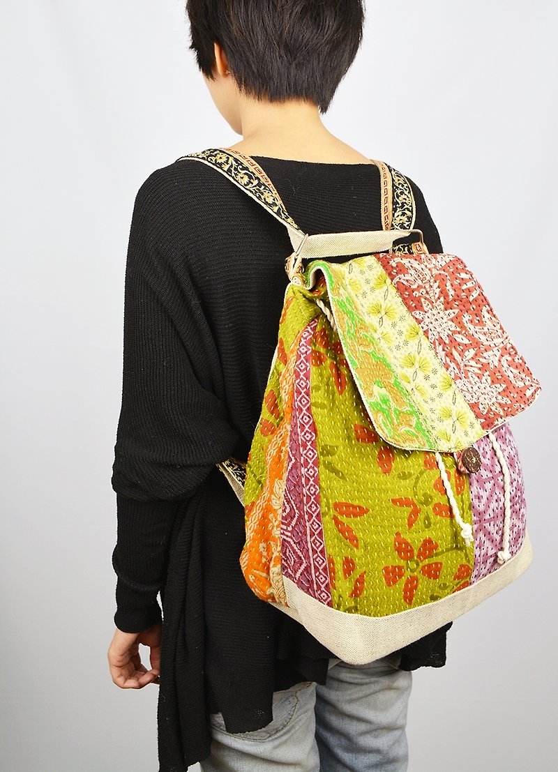 Sari shoulder + backpacks _ fair trade - Backpacks - Other Materials 