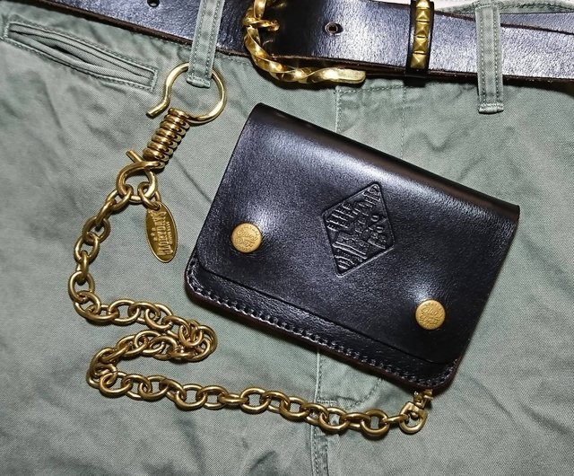 VSLING Metallic Leather Wallet on Chain