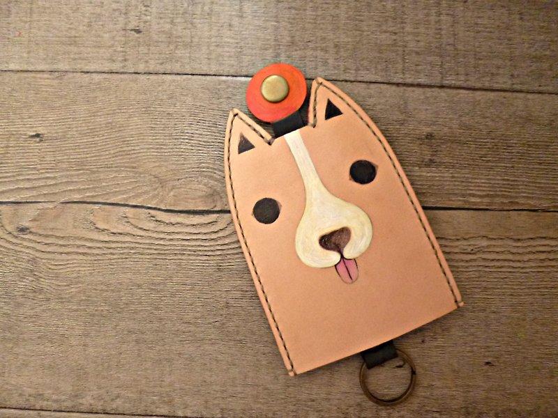 POPO│ bulk pet dog │ │ positive Leather Wallets - Keychains - Genuine Leather Gold