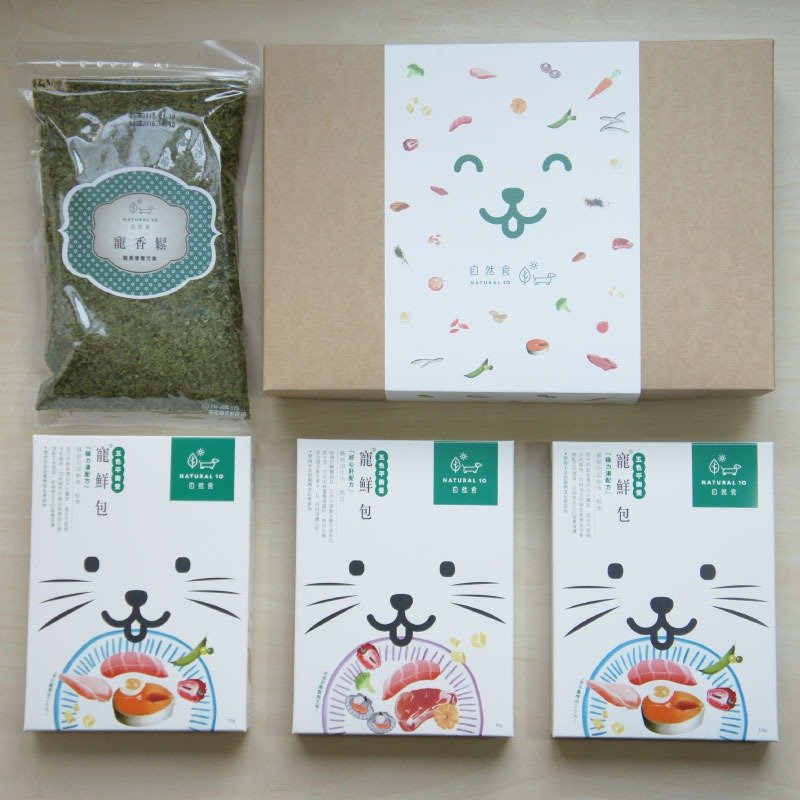 "Pet fresh package" □ to cat Mao Haizi gift box [3 + 1] New Year together - Dry/Canned/Fresh Food - Fresh Ingredients 