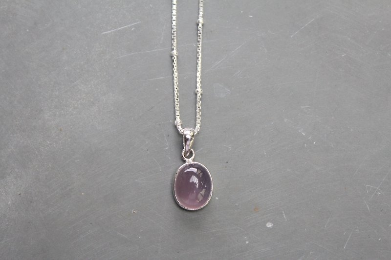 【Purple Chalcedony】 Earth Series sterling silver necklace - Necklaces - Gemstone Purple