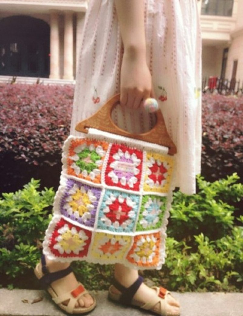 Original Series * colorful crocheted Sen Department crochet handbag - Handbags & Totes - Other Materials Multicolor
