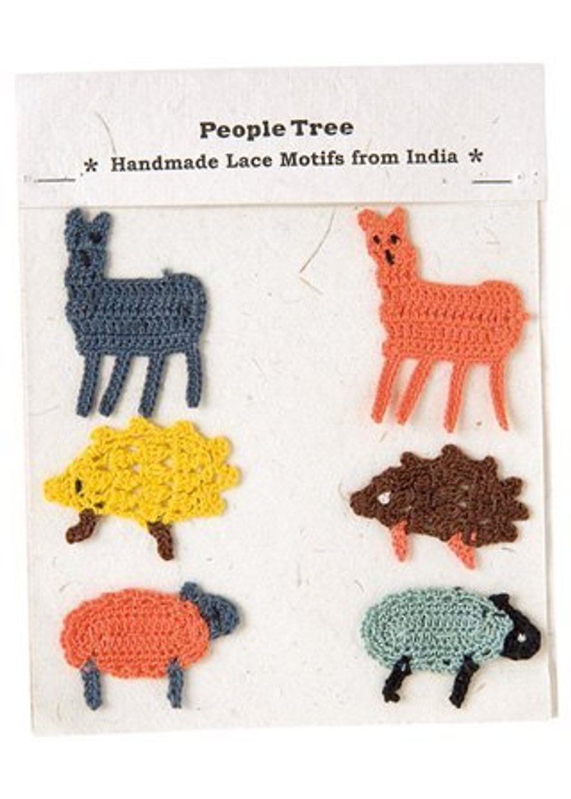 地球樹Fair trade&Eco「手作系列」-動物蕾絲貼布(情熱大地) - Knitting, Embroidery, Felted Wool & Sewing - Cotton & Hemp Brown