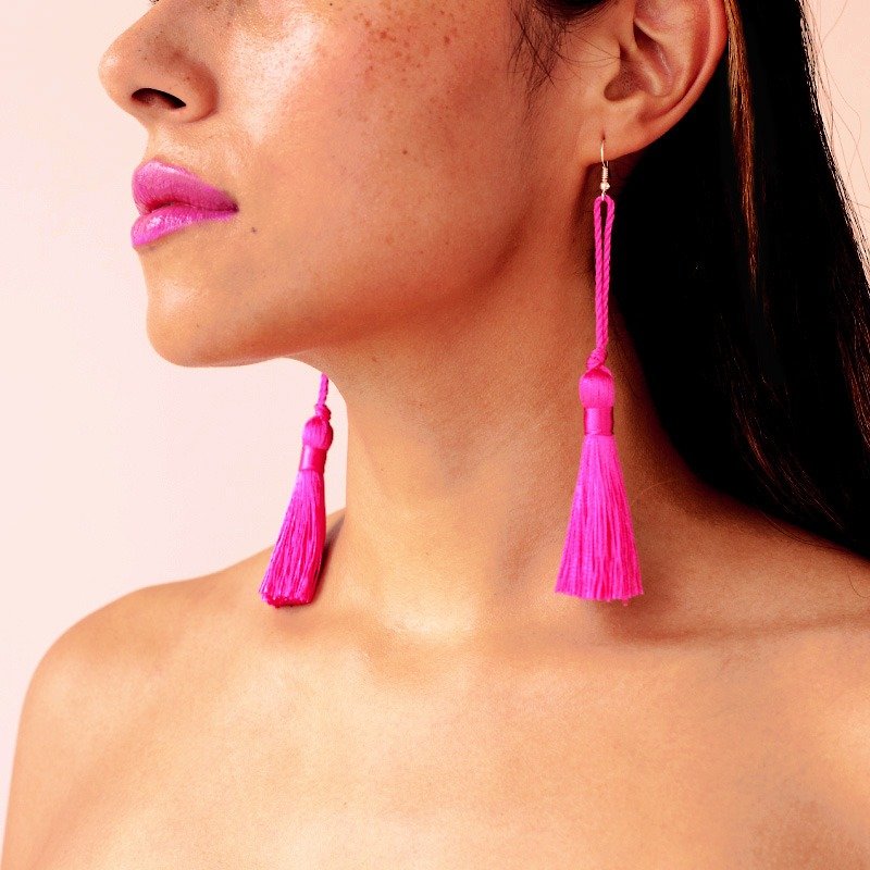 TASSEL EARRINGS SUMMER COLLECTION 2015 - Earrings & Clip-ons - Silk Purple