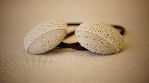 alma-handmade 手感布包釦髮束 - 緞帶