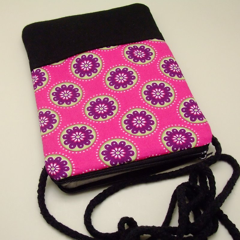 Silverbreeze~電話包/肩背包/鈄背包~美麗的圖案 (D13) (現貨供應中) - 側背包/斜背包 - 其他材質 粉紅色