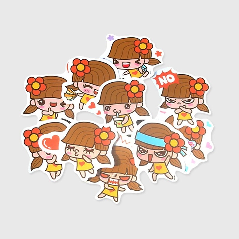 Stickers _ SWEET GIRL ... small stickers - 10 models - Stickers - Paper Red