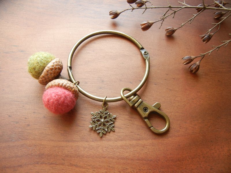 *Coucoubird*Acorn twins fat key ring (Limited) - ที่ห้อยกุญแจ - ขนแกะ หลากหลายสี