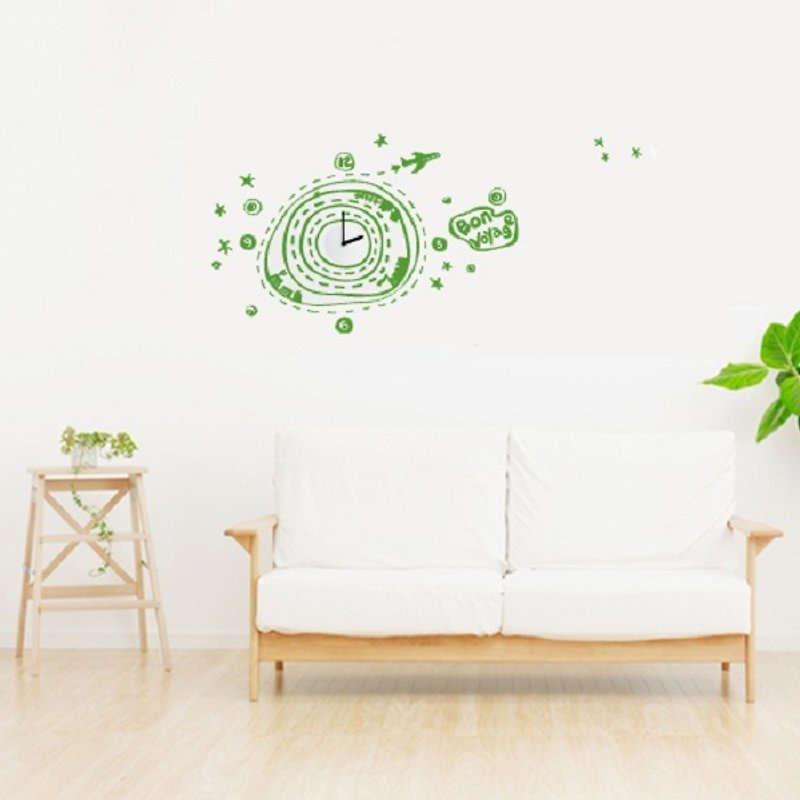/ Bon Voyage / Wall Sticker / ECO-Material - Clocks - Other Materials White