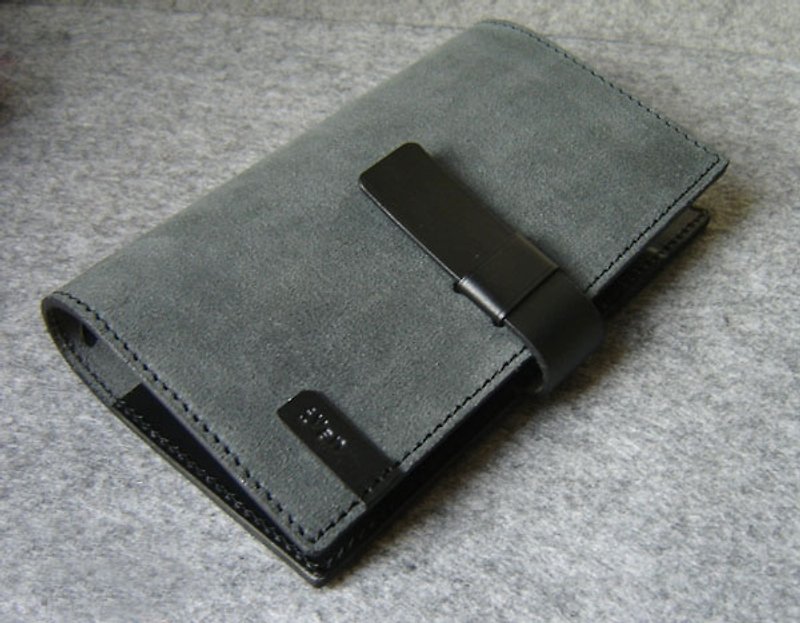 YOURS Pin-up Leather Loose-leaf Notebook A6-Size Grey Suede + Personality Black - สมุดบันทึก/สมุดปฏิทิน - หนังแท้ หลากหลายสี