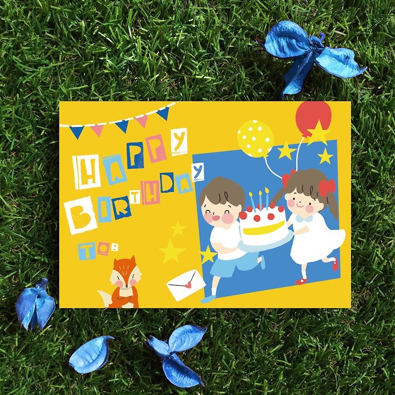 Still Yue Daily/ Happy Birthday postcard ı universal card ı birthday card - การ์ด/โปสการ์ด - กระดาษ หลากหลายสี