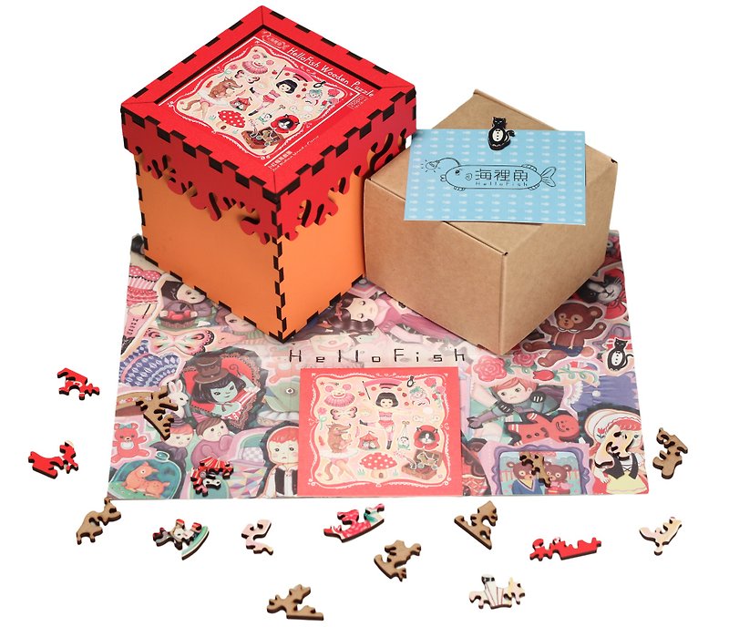 250P wooden puzzle _ Little Red circus - Wood, Bamboo & Paper - Wood Red