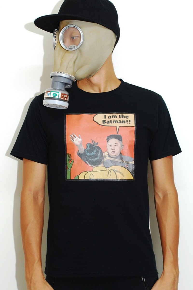 Batman金100%纯棉黑色T恤 (SmogUp) - 帽T/大學T - 棉．麻 黑色
