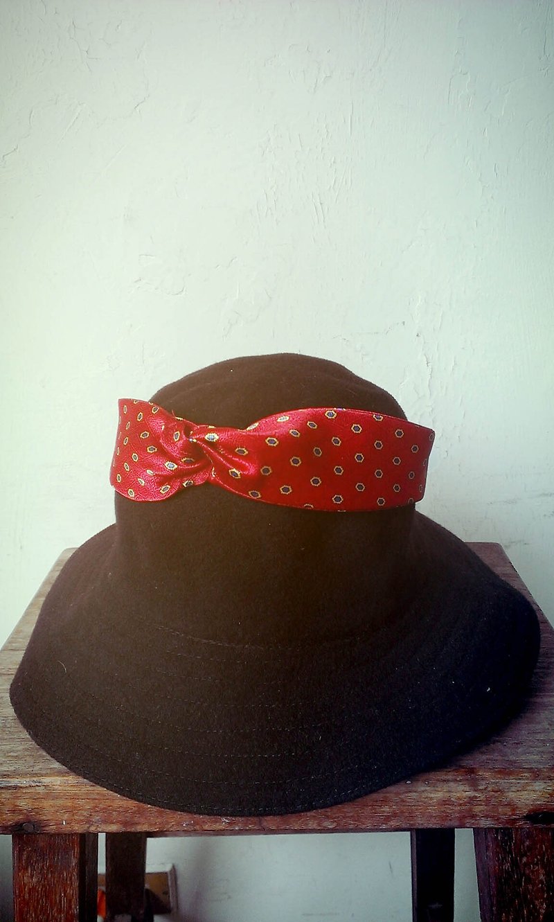 Papa's Bow Tie- tie restructuring antique handmade cloth flowers hair band - You are my flower - red - เครื่องประดับผม - วัสดุอื่นๆ สีแดง