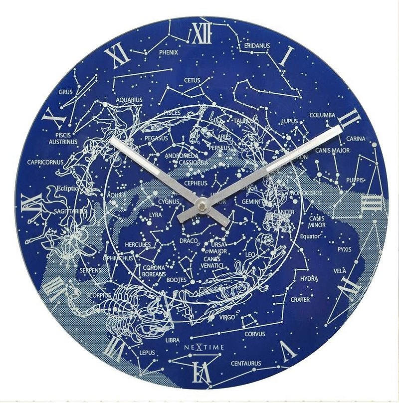 NeXtime wall clock Milky Way - Luminous Glow constellation clock - Clocks - Glass Blue
