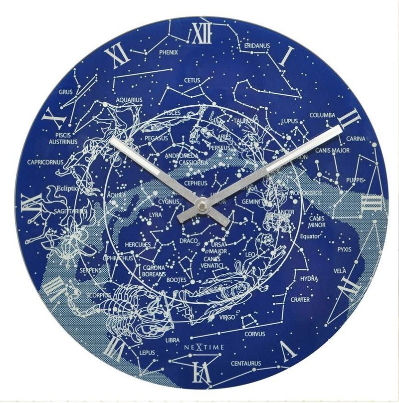 NeXtime wall clock Milky Way - Luminous 夜光星座掛鐘 - 時鐘/鬧鐘 - 玻璃 藍色