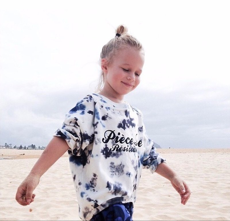 [Nordic children's clothing] Swedish children's organic cotton long-sleeved top 1 year old to 14 years old women's parent-child wear blue - ชุดครอบครัว - ผ้าฝ้าย/ผ้าลินิน สีน้ำเงิน